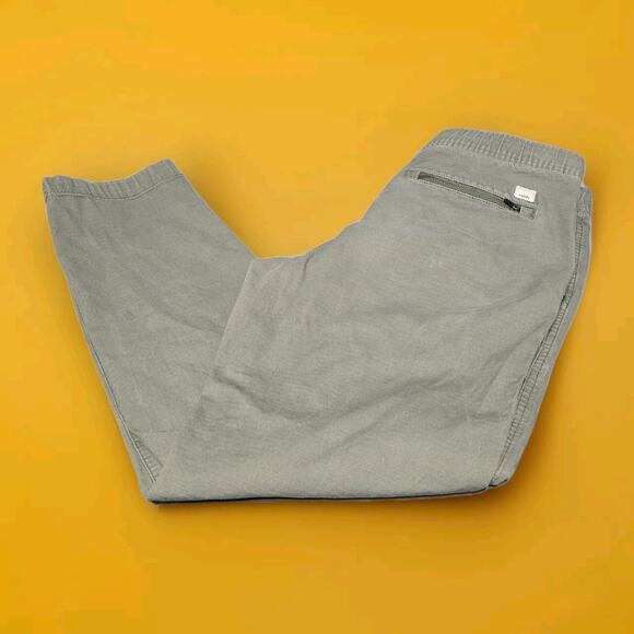 Vuori Ripstop Army Green Pants Drawstring VW401 Zipped Pockets Elastic Waist M - Picture 1 of 8